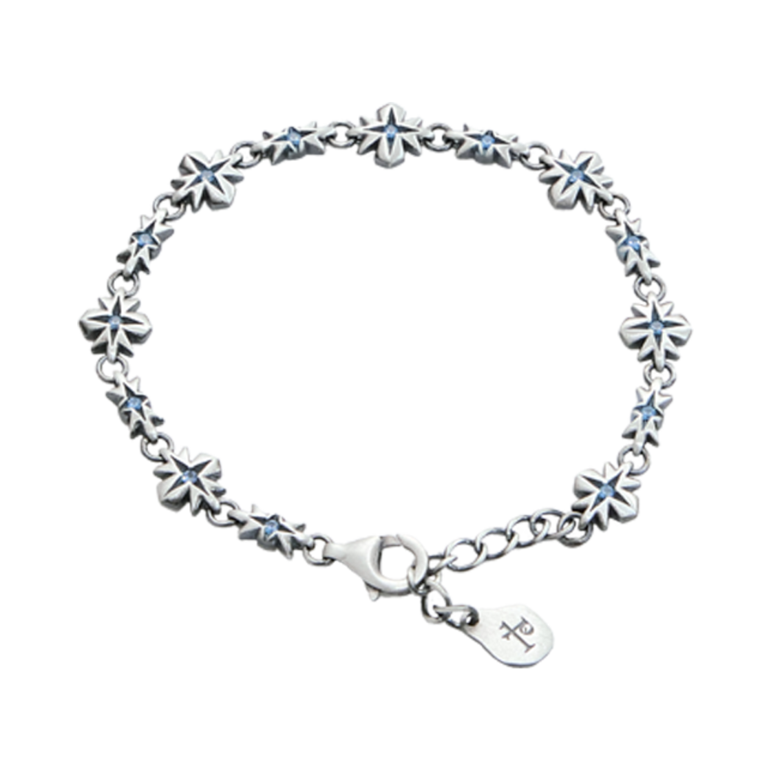 [프리오더] 폴리테루 925 실버 브레이슬릿 003 아쿠아 크로스([프리오더] Polyteru 925 Silver Bracelet 003 Aqua Cross)