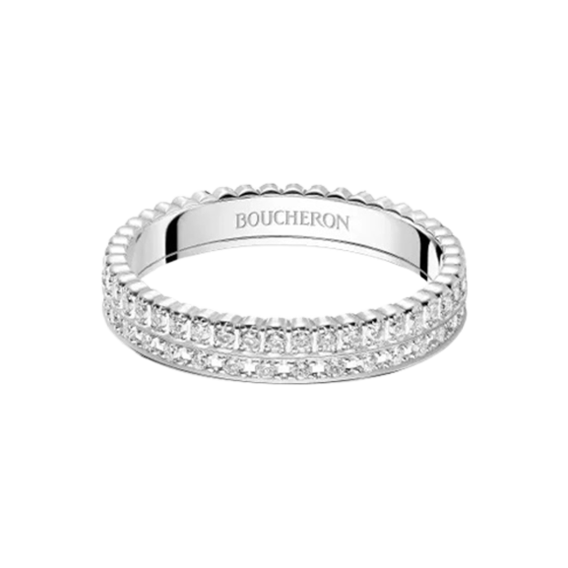 JAL00294 Boucheron Quatre Radiant Edition Wedding Band 18K White Gold Diamond
