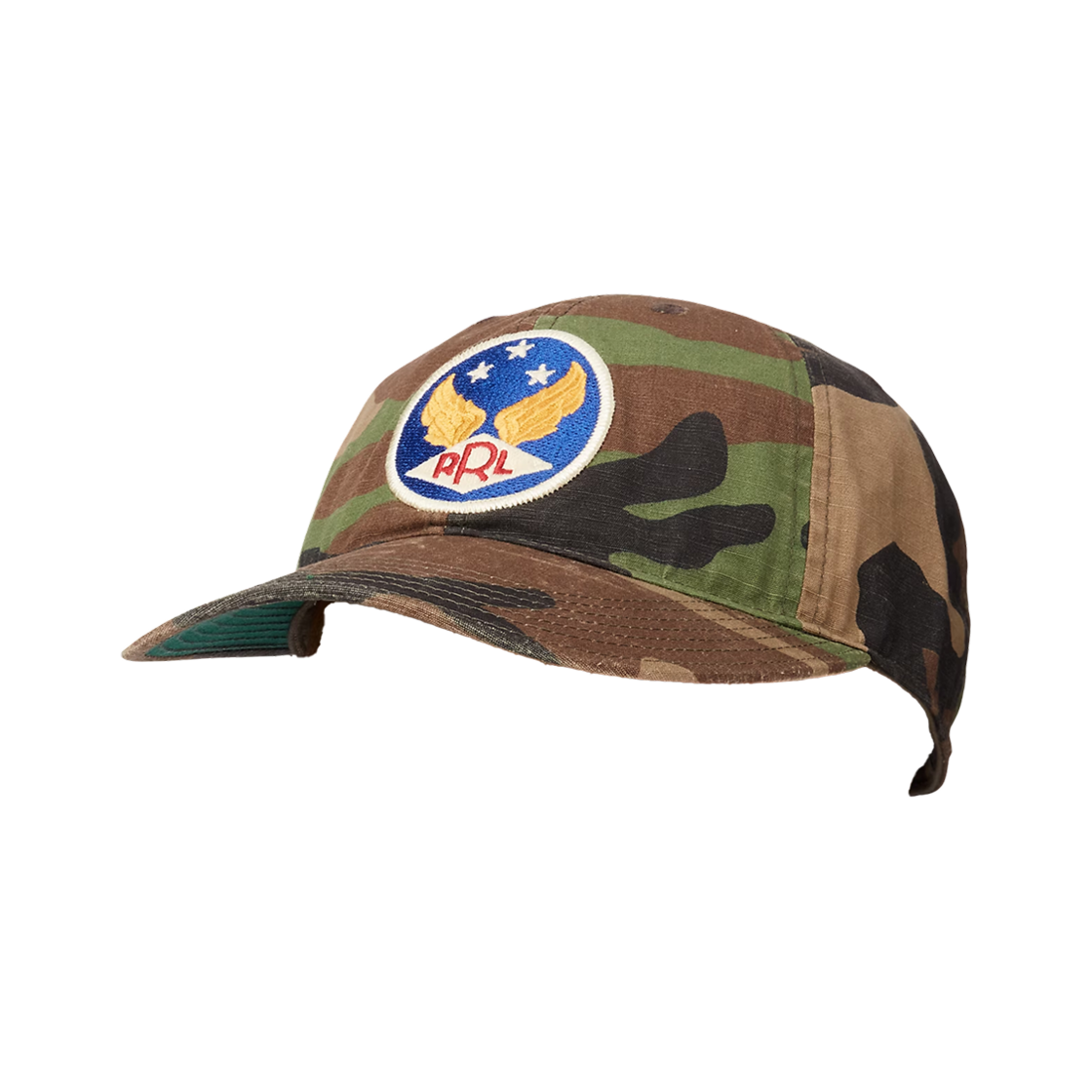 MARRHGS0J420111300 Double RL Winged Logo Camo Ball Cap Woodland Camo