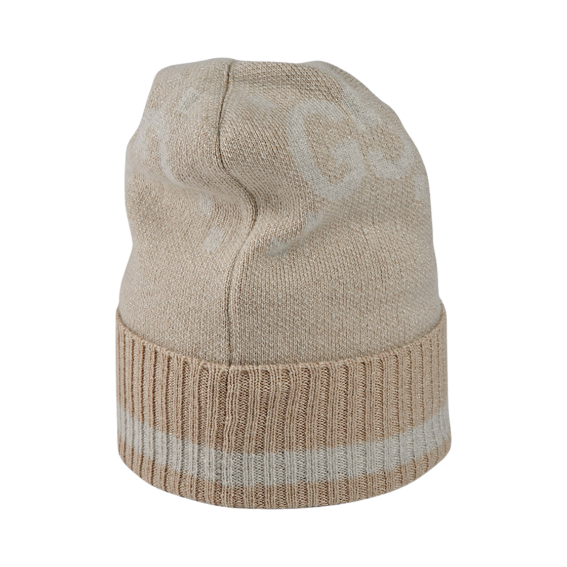 (W) 구찌 GG 캐시미어 라메 자카드 햇 카멜 화이트((W) Gucci GG Cashmere Lame Jacquard Hat Camel White) - 3