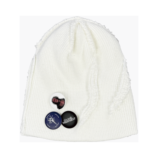 25-AC001 WH Resurrection13 Incision Badge Beanie White