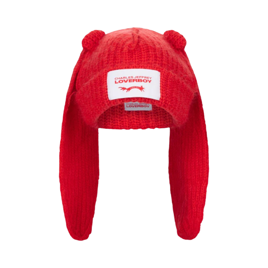 CJLSS23CRB7 Charles Jeffrey Loverboy Chunky Rabbit Mohair Beanie Red