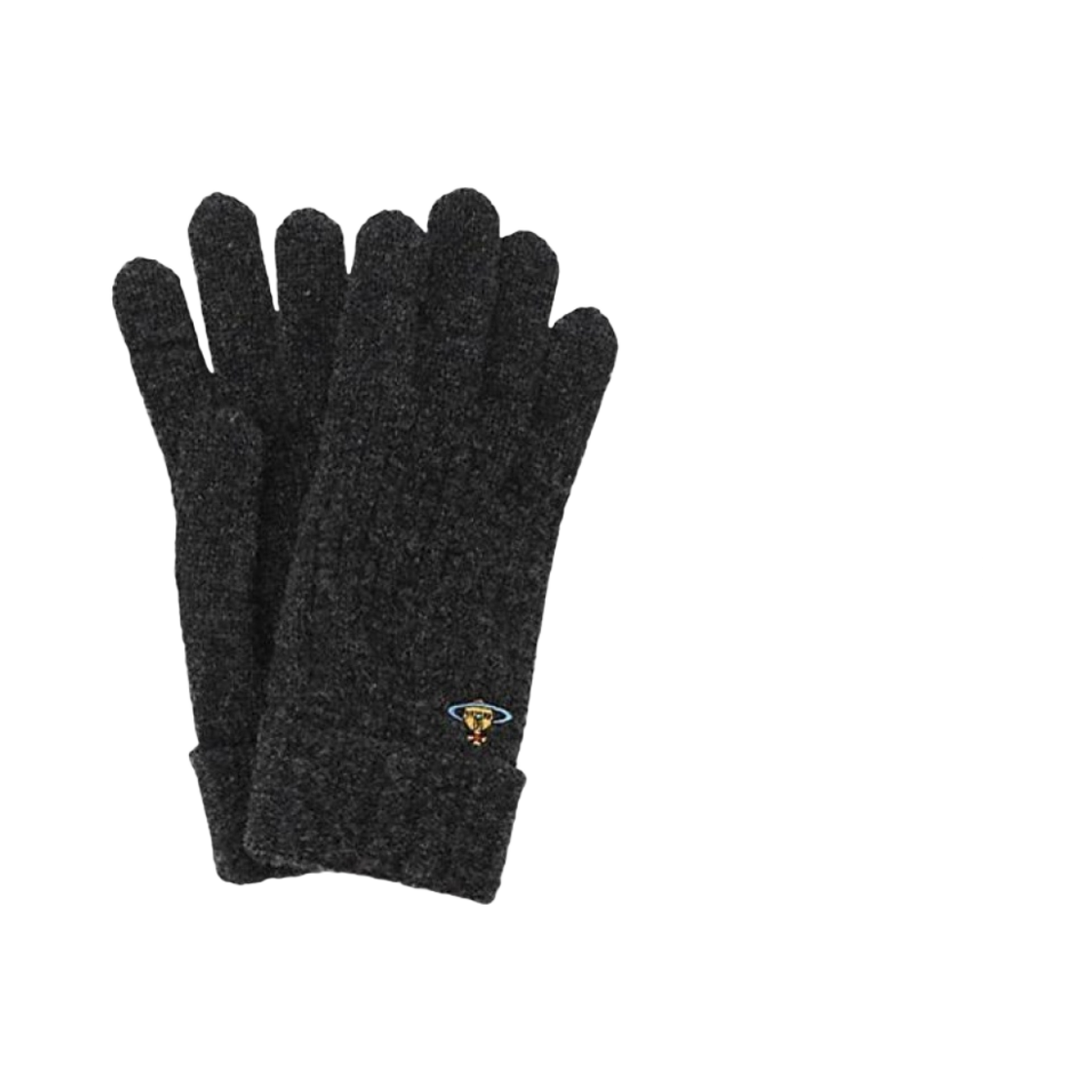 3121VW233 (W) Vivienne Westwood Orb Logo Embroidery Cashmere Wool Gloves Gray