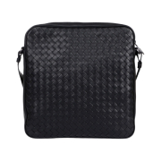 Bottega Veneta Intrecciato Leather Crossbody Bag Black