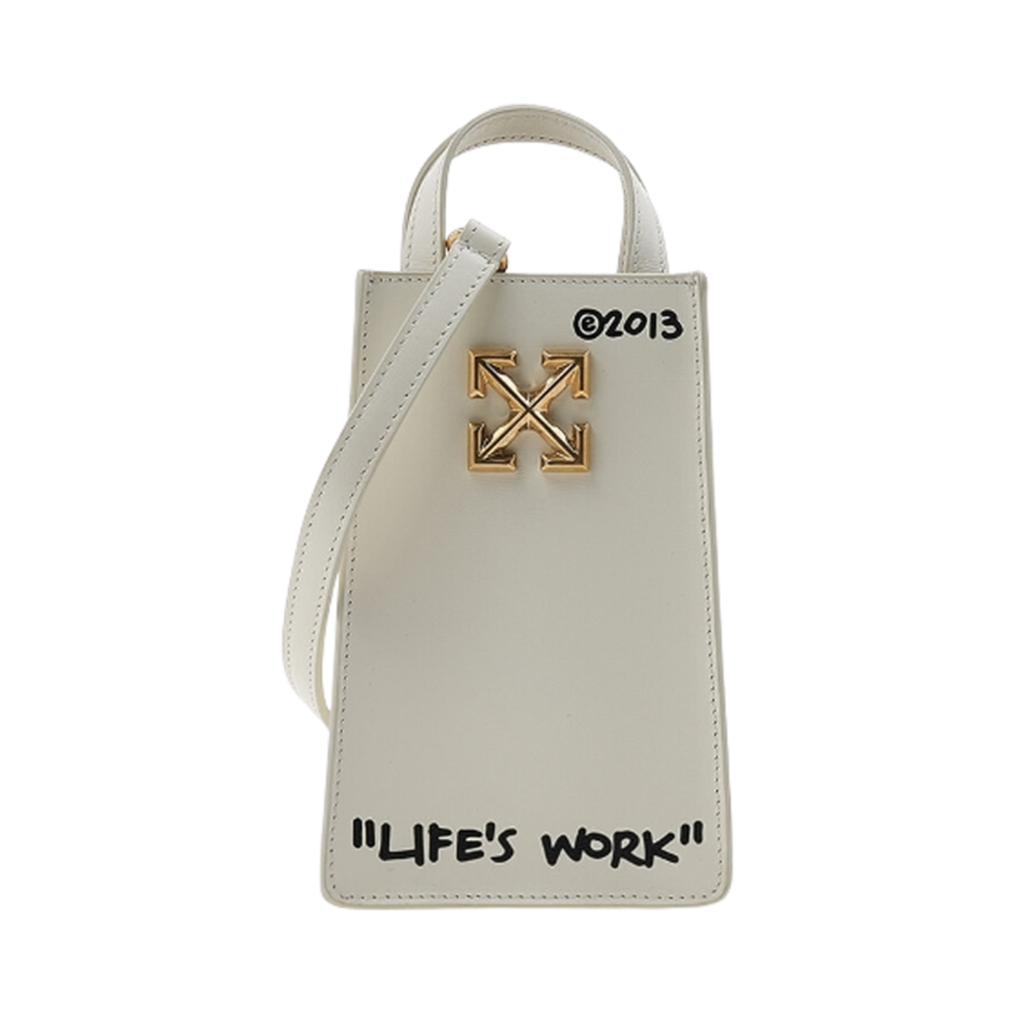 OWNV012C99LEA0010410 Off-White Jitney Phone Pouch Bag White