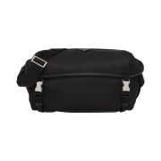 Prada Re-Nylon and Saffiano Leather Shoulder Bag Black