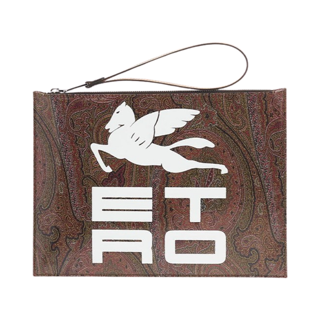 에트로 페이즐리 페가수스 클러치 브라운 화이트(Etro Paisley Pegasus Clutch Brown White)