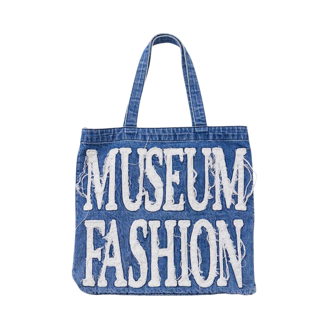 더뮤지엄비지터 뮤지엄 패션 워시드 데님 토트백 블루