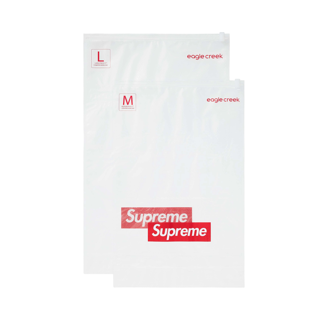 슈프림 x 이글 크리크 팩잇 컴프레션 백 클리어 (2개 세트) - 25SS(Supreme x Eagle Creek Pack-It Compression Bags Clear (Set of 2) - 25SS)