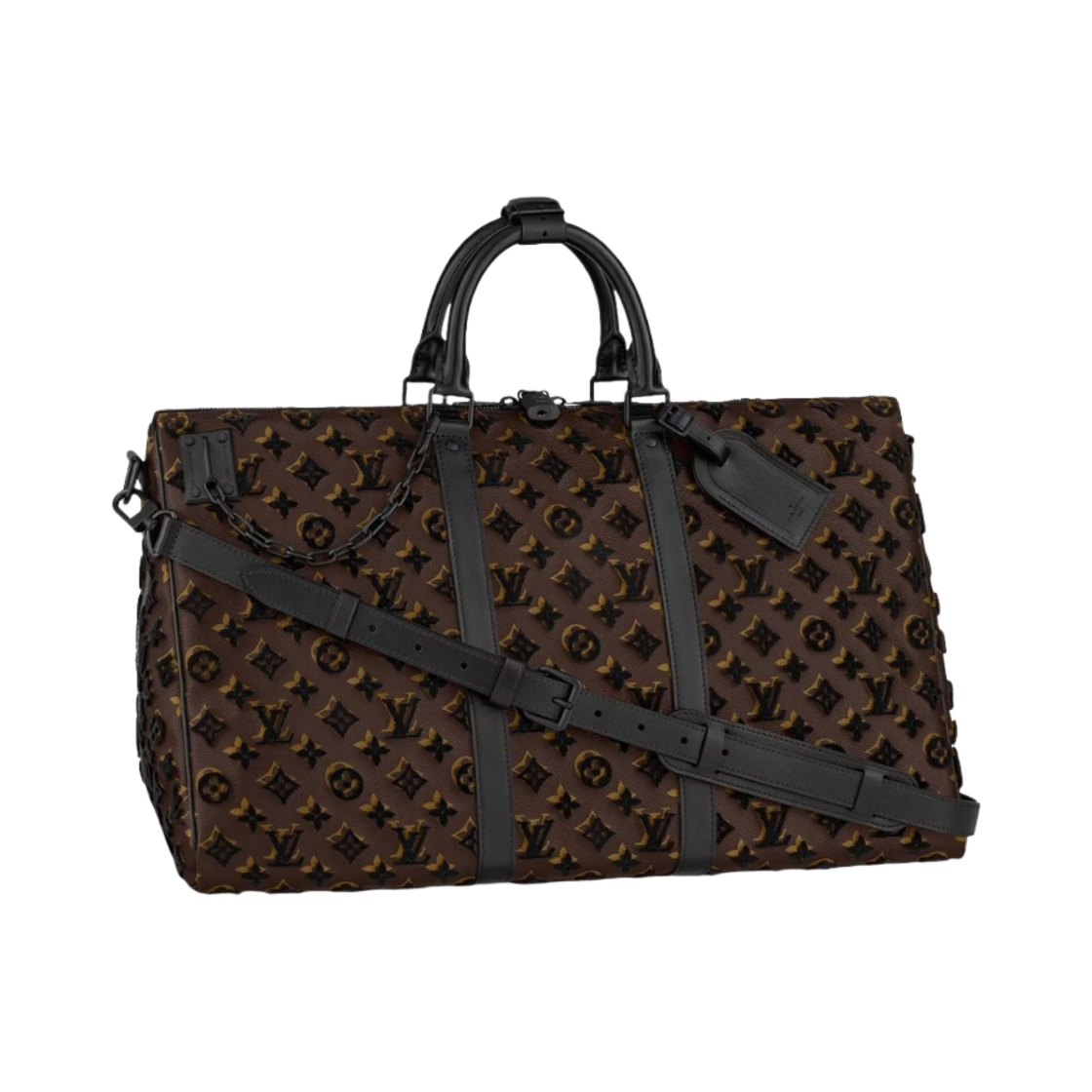 루이비통 키폴 트라이앵글 반둘리에 50 모노그램 터피타지 블랙