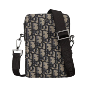 Dior Messenger Pouch Beige & Black Oblique Jacquard