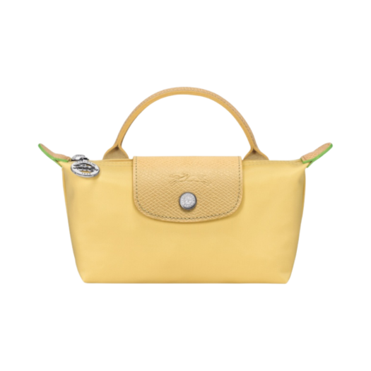 Longchamp Le Pliage Green Handle Pouch Yellow