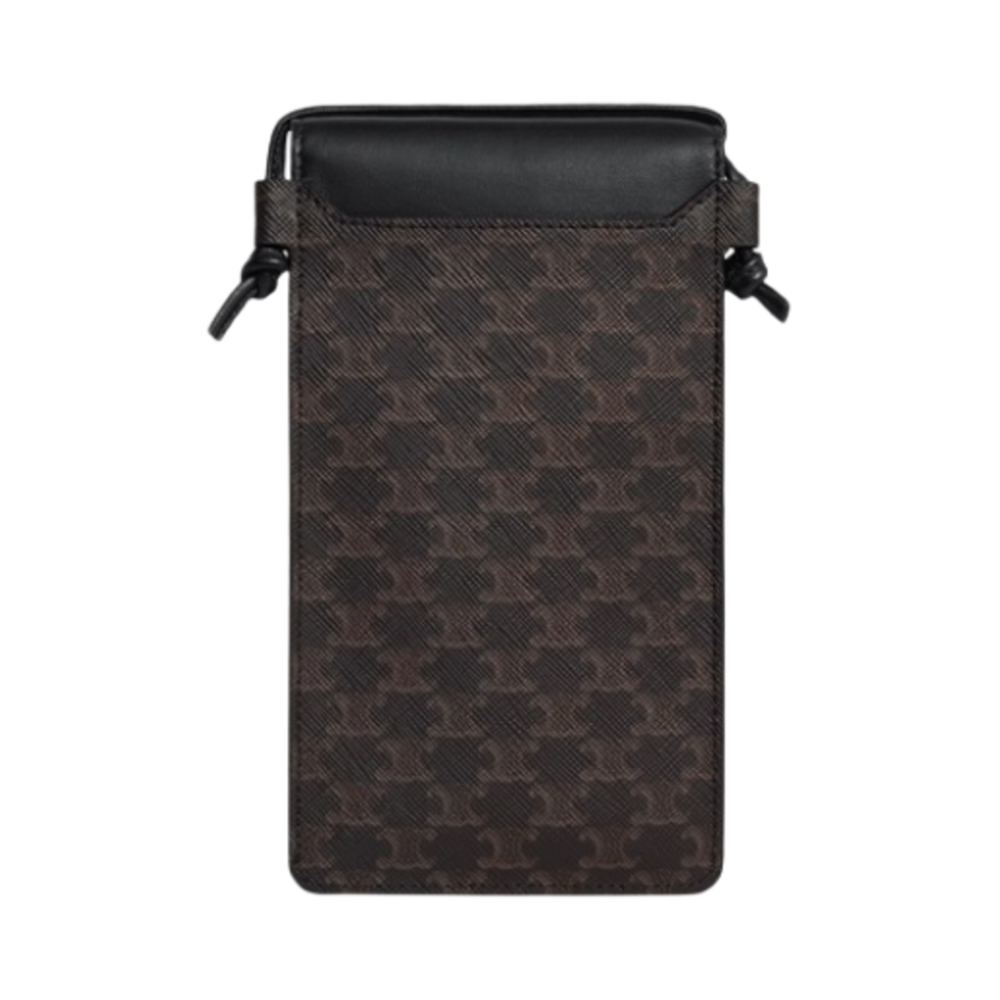 셀린느 트리옹프 캔버스 & 램스킨 플랩 폰 파우치 블랙(Celine Phone Pouch with Flap in Triomphe Canvas and Lambskin Black) - 3