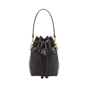 Fendi Mon Tresor Leather Mini Bucket Bag Black