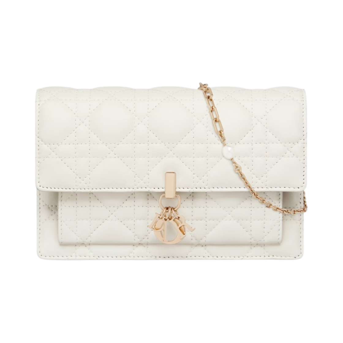 S0937ONMJ-M030 Dior Lady Chain Pouch Latte Cannage Lambskin