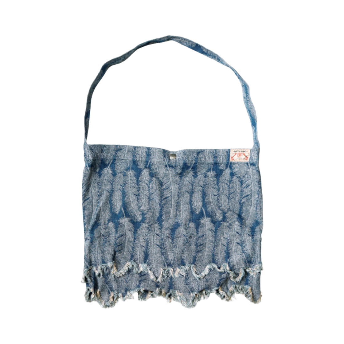 캐피탈 12온즈 맥파이 데님 메디슨 백 라지 인디고 라이트 컬러(Kapital 12 oz. Magpie Denim Medicine Bag Large Indigo Light Color)