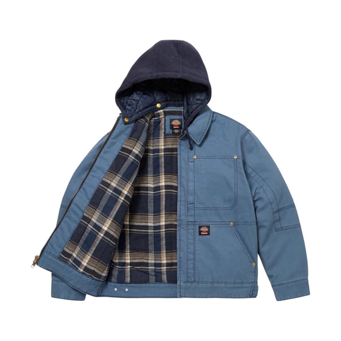 슈프림 x 디키즈 후드 워크 자켓 라이트 블루 - 24FW(Supreme x Dickies Hooded Work Jacket Light Blue - 24FW) - 2