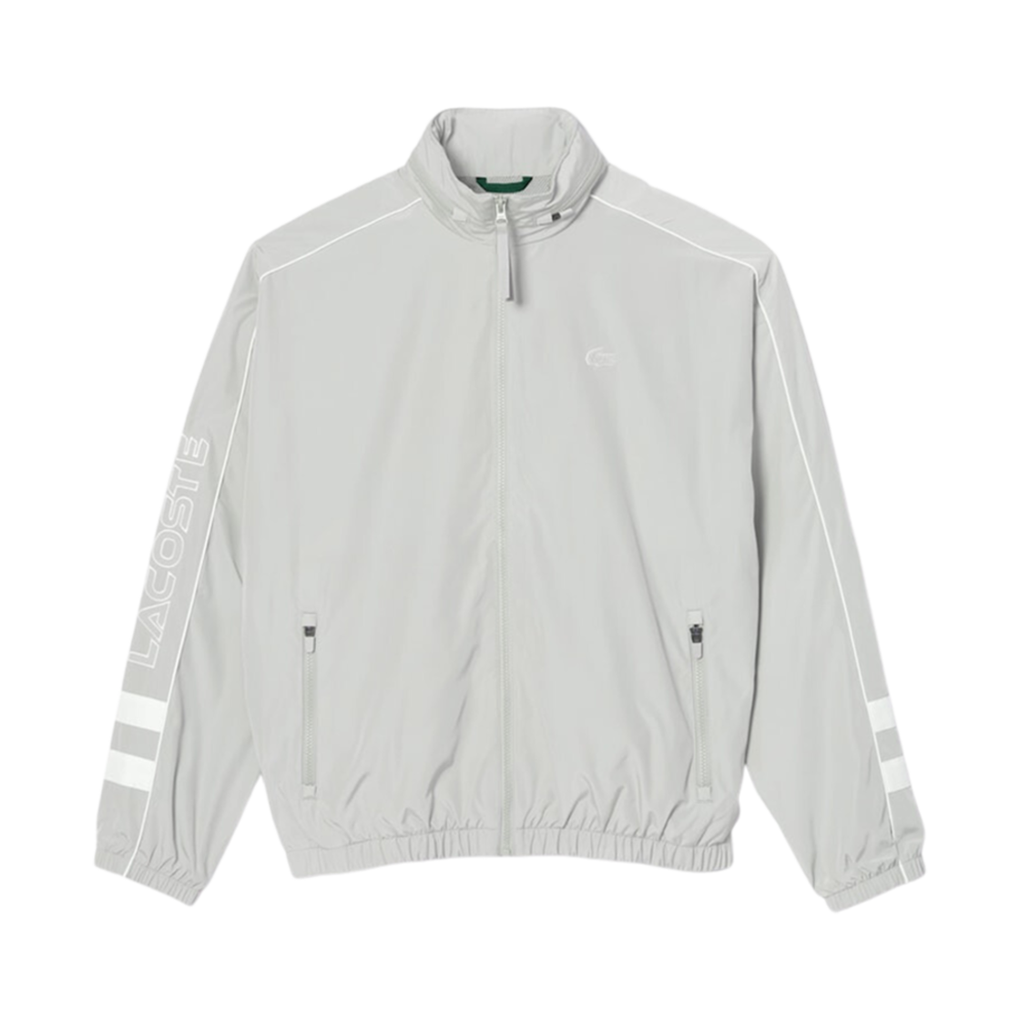 라코스테 액티브 히든 후드 트랙 자켓 그레이 화이트(Lacoste Active Hidden Hood Track Jacket Grey White)