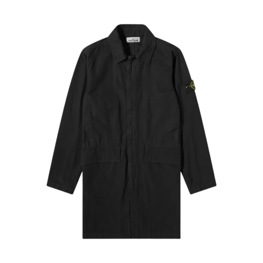 Stone Island 70333 Nylon Cotton Batavia Garment Dyed Mac Black - 22SS