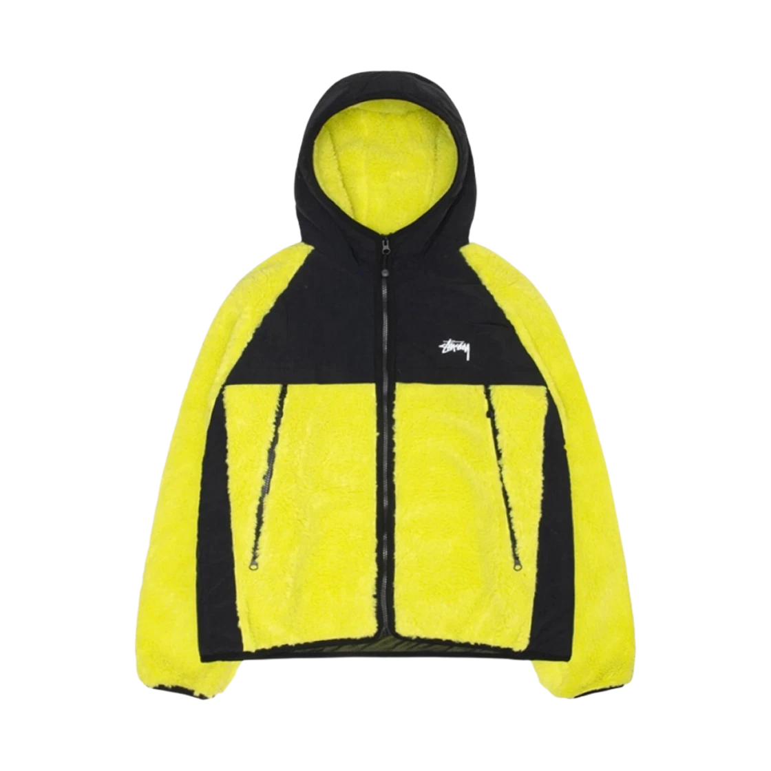 Stussy Stussy Sherpa Paneled Hooded Jacket Lime · XL