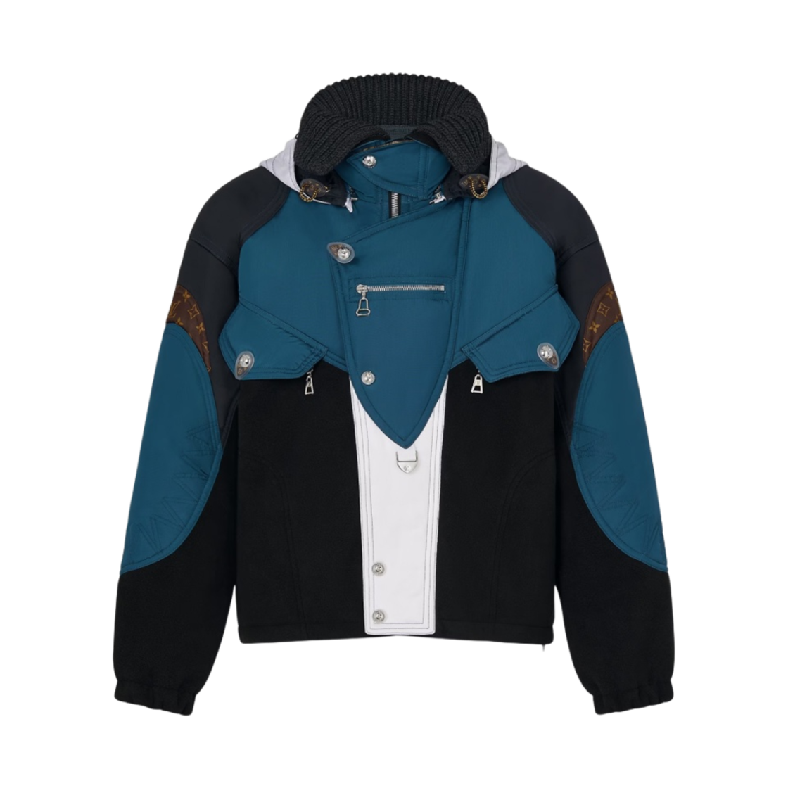 (W) 루이비통 오버사이즈 후드 스키 자켓 블랙((W) Louis Vuitton Oversized Hooded Ski Jacket Black) - 1