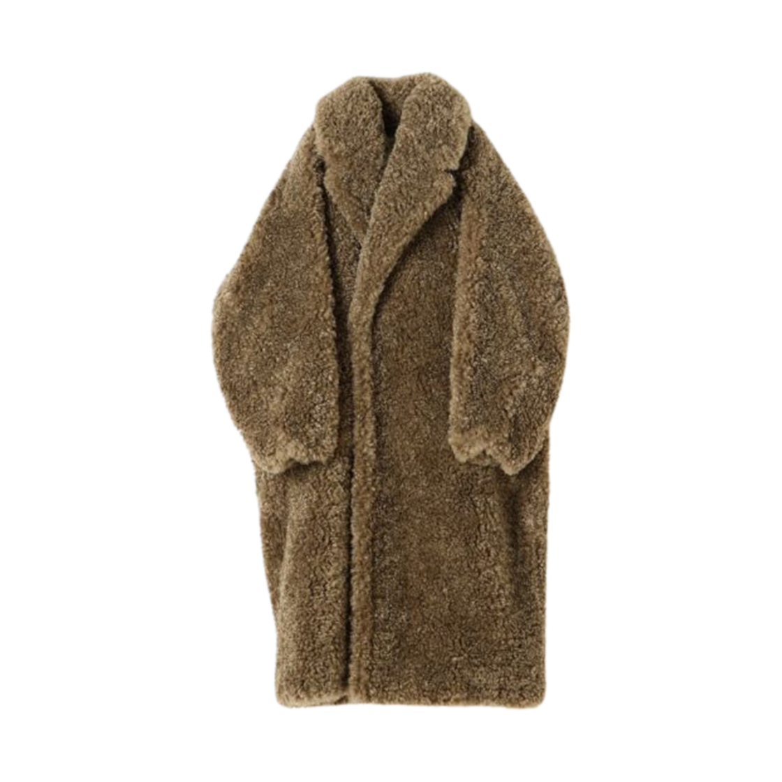 (W) 하이크 포우 셔링 더블 브레스티드 코트 카키((W) Hyke Faux Shearling Double Breasted Coat Khaki)