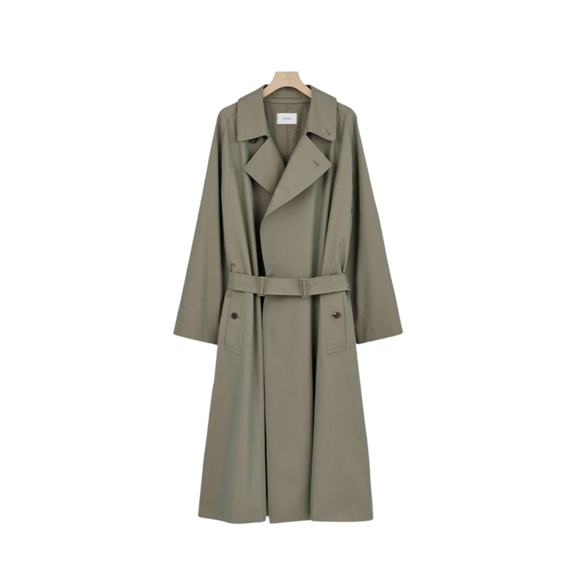 시오타 타이로켄 코트 개버딘 패브릭 카키(Ciota Tielocken Coat Gabardine Fabric Khaki)