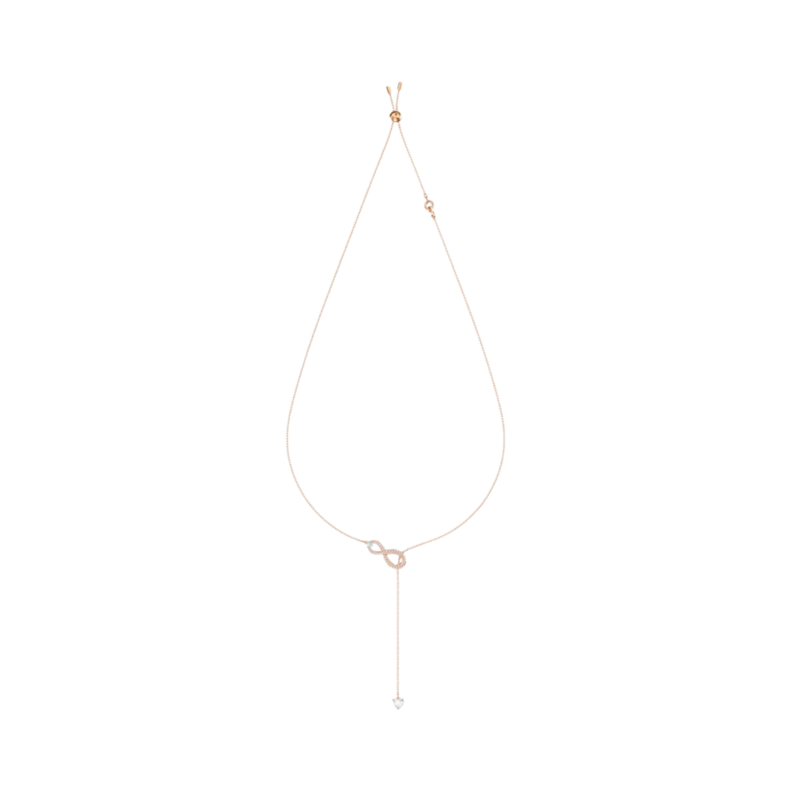 (W) 스와로브스키 인피니티 Y 네클리스 화이트 로즈골드 플래팅((W) Swarovski Infinity Y Necklace White Rose Gold Plated) - 1