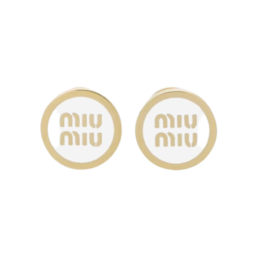 5JO912-2F6T-F0009 (W) Miu Miu Enameled Metal Earrings White