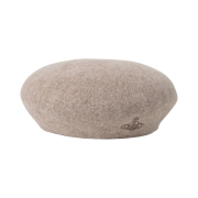 (W) Vivienne Westwood Line Orb Embroidery Basque Beret Mocha Brown