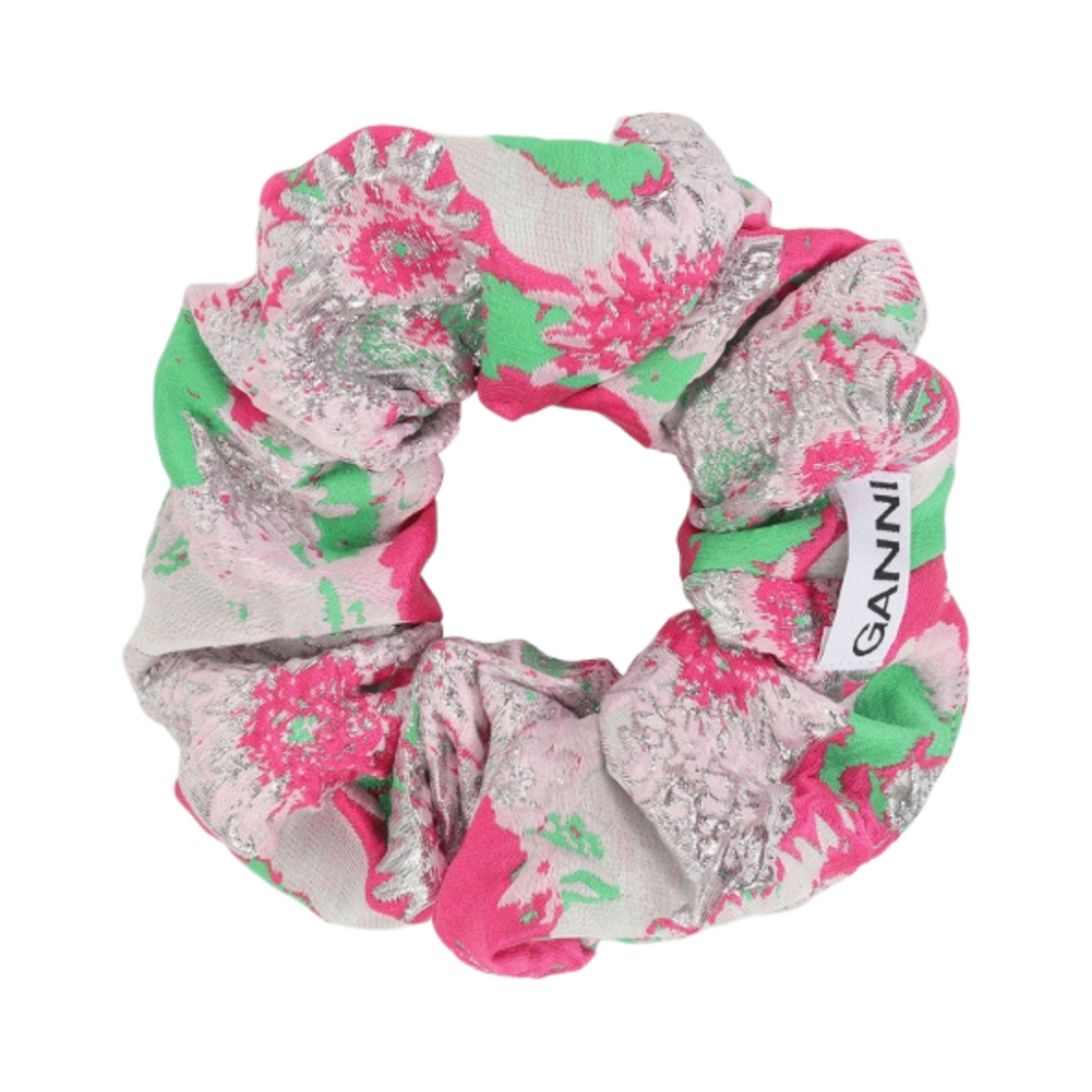 (W) 가니 3D 자카드 스크런치 슈가 플럼((W) Ganni 3D Jacquard Scrunchie Sugar Plum) - 1