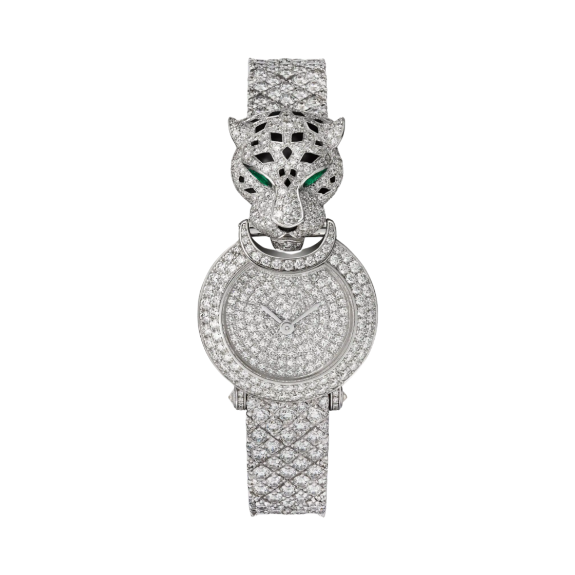 HPI01425 Cartier Panthere de Cartier Jewelry Watch 23.6mm Quartz Rhodium Finish White Gold Diamonds