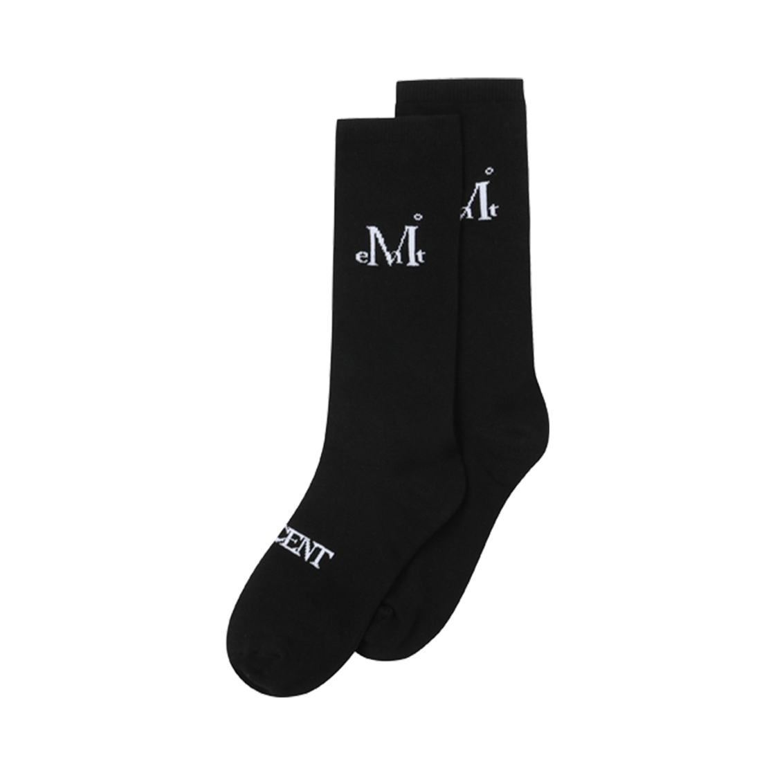 P00000LU_BK MUCENT Signature Main Logo Crew Socks 3PACK Black
