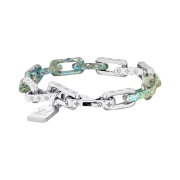 Louis Vuitton Monogram Chain Bracelet Silver Green