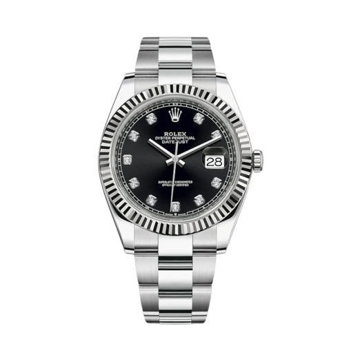 Rolex Datejust 41mm 126334 Bright Black Diamond-Set Oyster