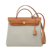 Hermes Herbag Zip 31 Bag Retourne & Gold Beton Naturel Sable