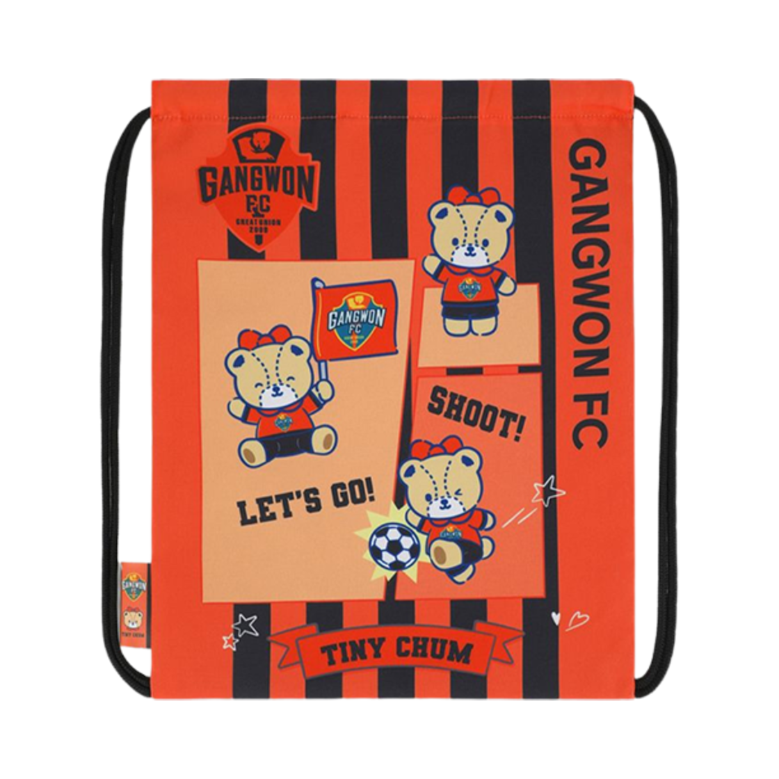 K 리그 x 산리오 캐릭터즈 2025 짐색 타이니 참 강원 FC 레드 블랙(K League x Sanrio Characters 2025 Gym Sack Tiny Chum Gangwon FC Red Black)