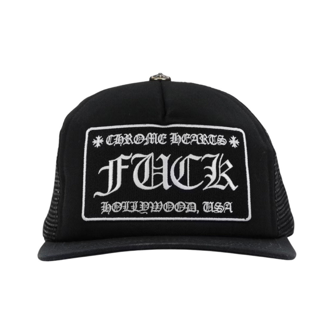 크롬하츠 퍽 할리우드 트러커햇 블랙(Chrome Hearts Fuck Hollywood Trucker Hat Black)
