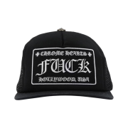 Chrome Hearts Fuck Hollywood Trucker Hat Black