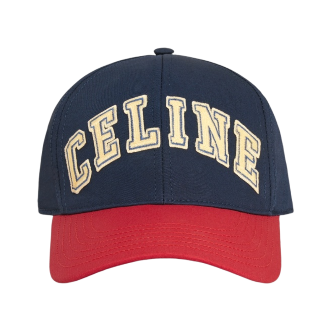 셀린느 코튼 컬리지 베이스볼 캡 네이비 레드(Celine College Baseball Cap in Cotton Navy Red) - 1