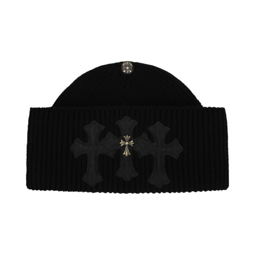 Chrome Hearts Leather Patch Beanie Black