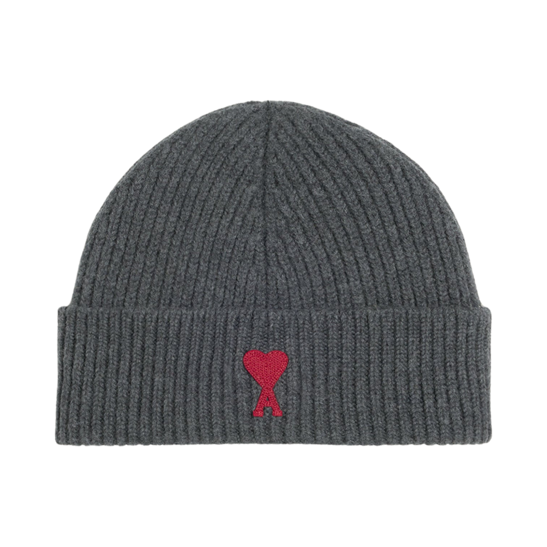 아미 스몰 하트 로고 펠트 메리노 울 비니 헤더 그레이(AMI de Coeur Felted Merino Wool Beanie Heather Grey) - 1