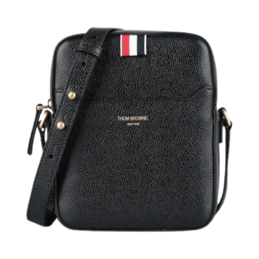 MAG420A-00198-001 Thom Browne Pebble Grain Leather Vertical Camera Bag Black