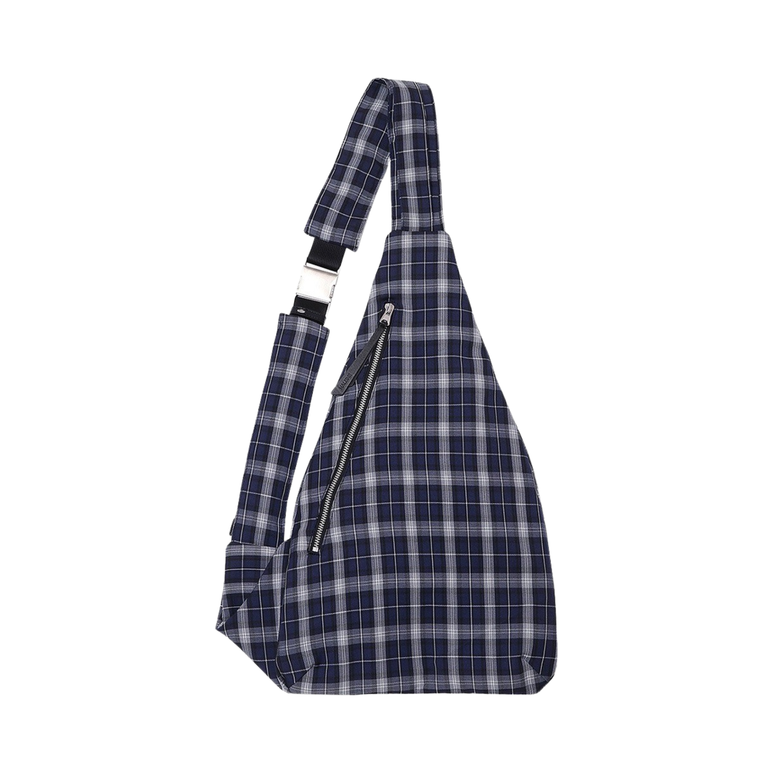 [KREAM 단독] 알렌느 메탈 버클 레이어드 스트랩 슬링 백 블루 체크