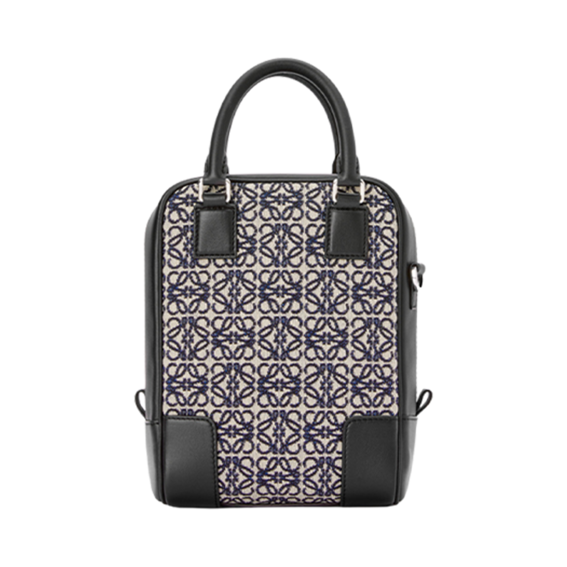 로에베 아마조나 15 인 아나그램 자카드 앤 카프스킨 네이비 블랙(Loewe Amazona 15 In Anagram Jacquard and Calfskin Navy Black) - 3