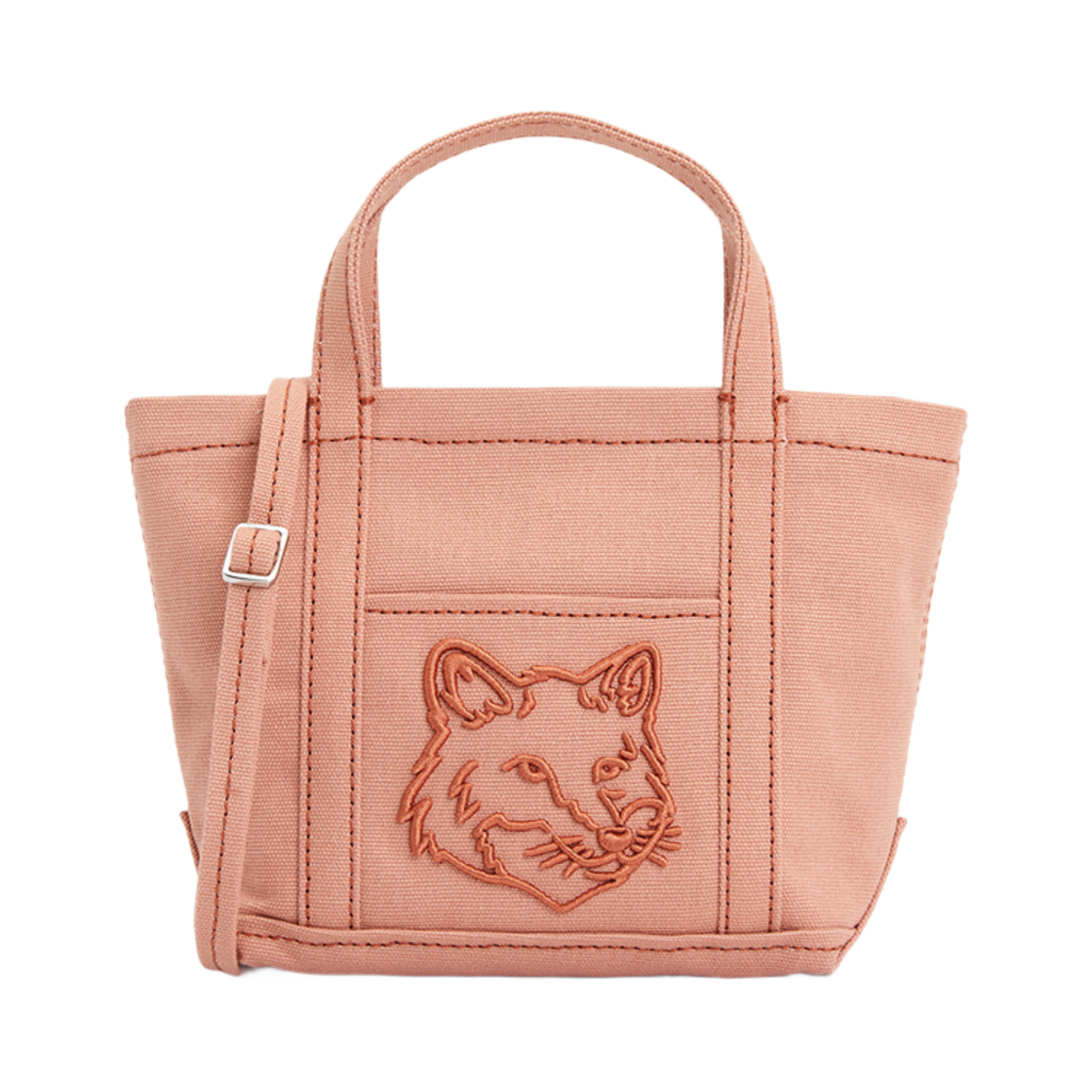 MW05106WW0107-0088 Maison Kitsune Fox Head Mini Tote Bag Pink