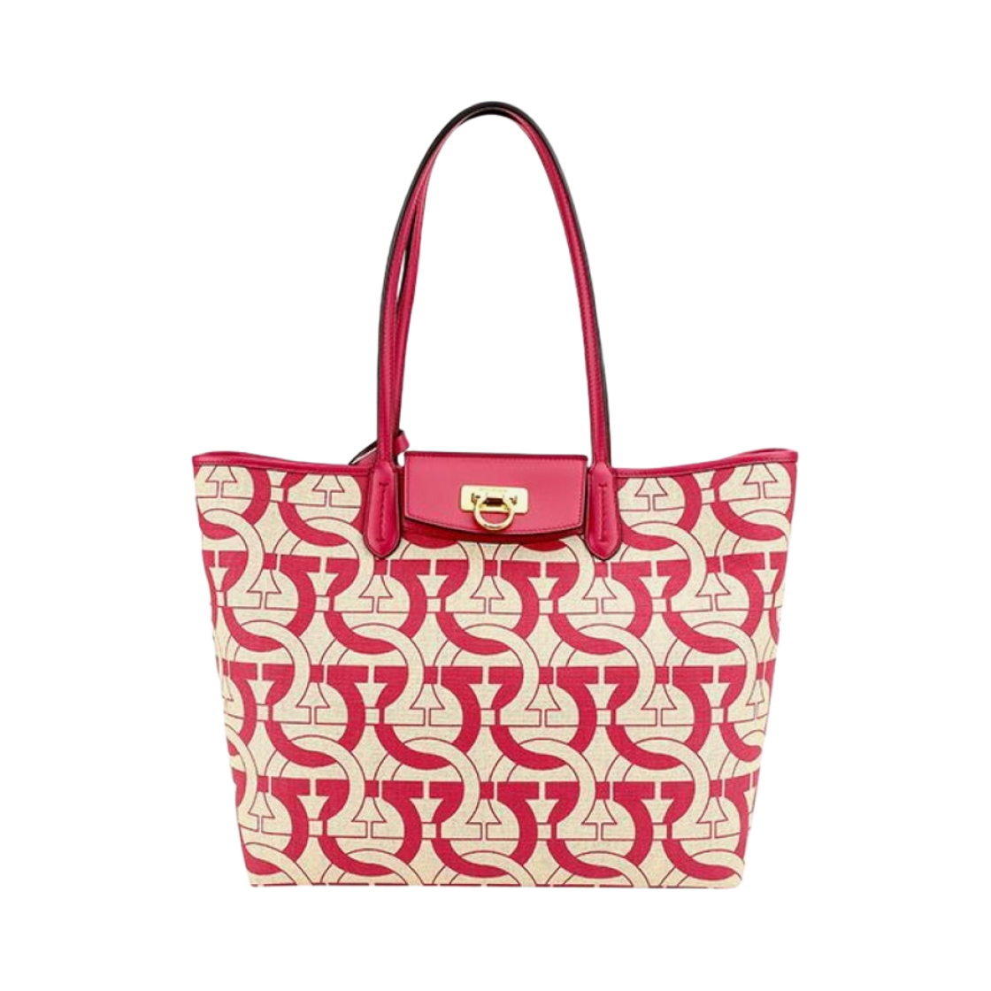 페라가모 간치니 로고 토트백 리브스