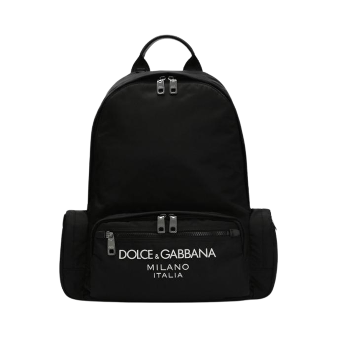 BM2197AG1828B956 Dolce & Gabbana Rubberized Logo Nylon Backpack Black