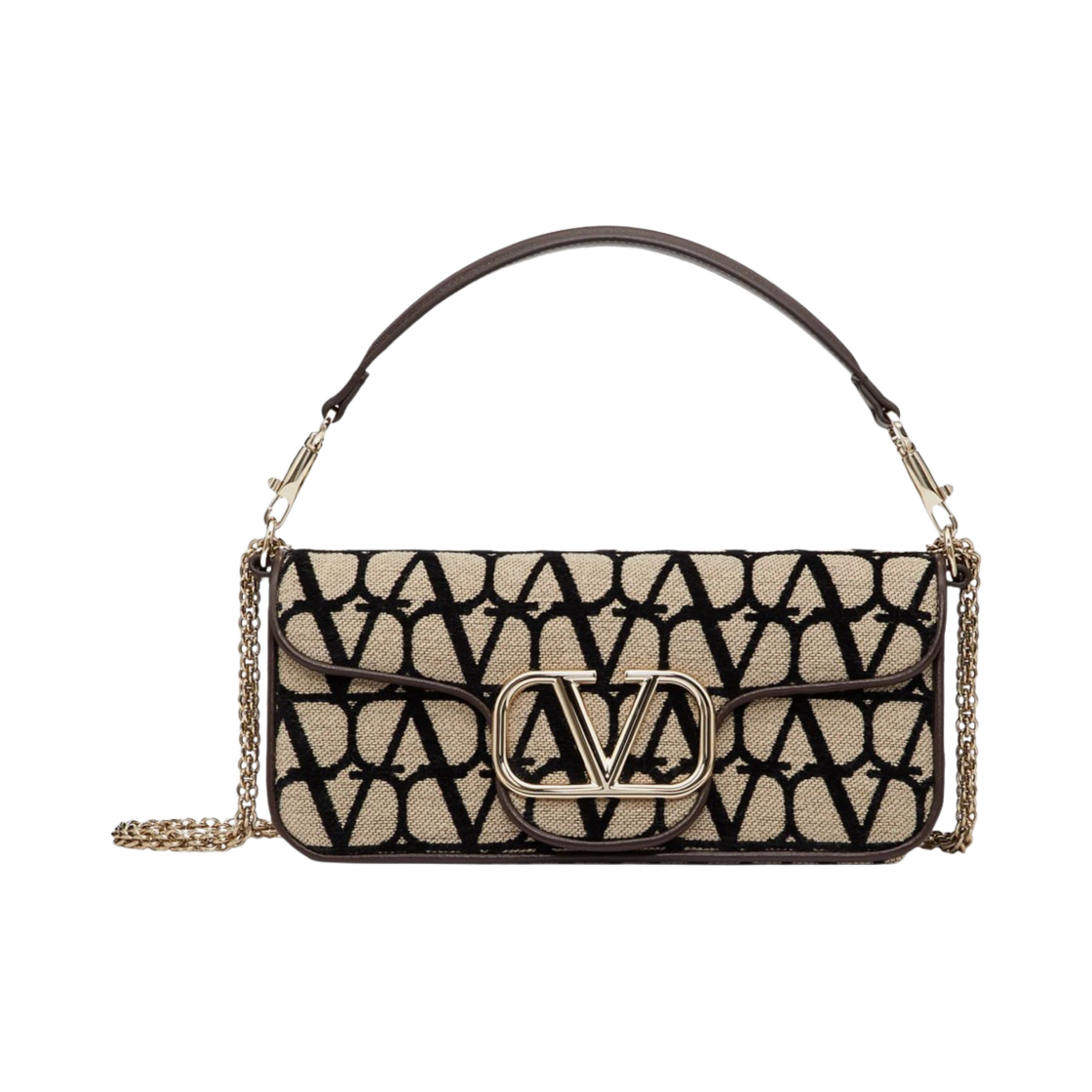 발렌티노 트왈 아이코노그래피 로코 숄더백 베이지 블랙(Valentino Loco Toile Iconographe Shoulder Bag Beige Black) - 1