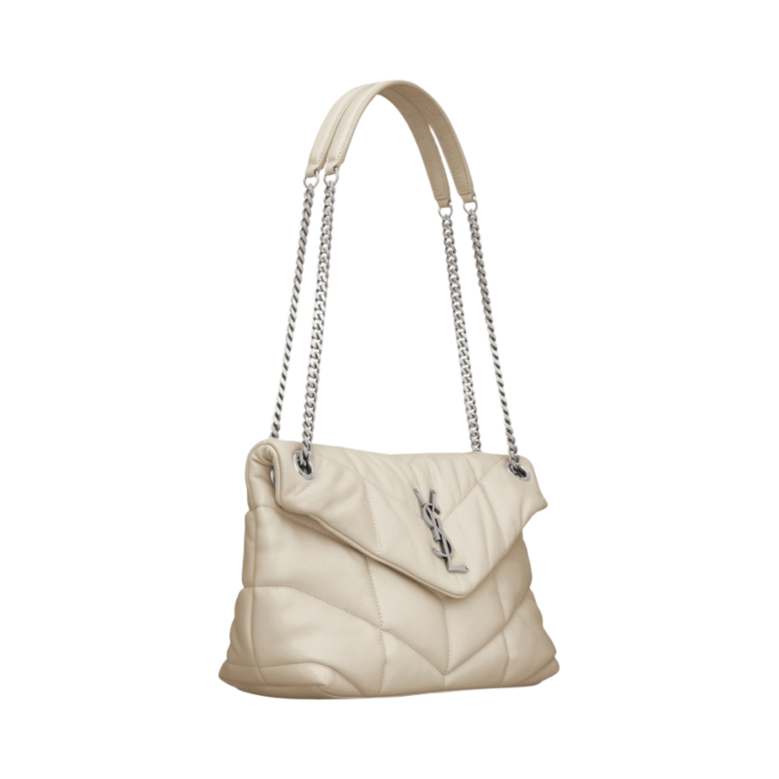 생로랑 퀼티드 램스킨 퍼퍼 스몰 체인백 블랑 빈티지(Saint Laurent Puffer Small Chain Bag in Quilted Lambskin Blanc Vintage) - 2